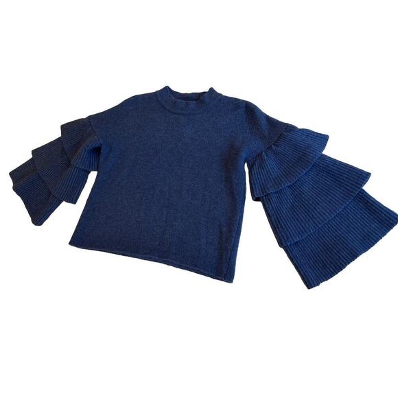 NWT GIANNI BINI Women's Sweater Long Sleeve Blue Butterfly Size Medium - Picture 2 of 10